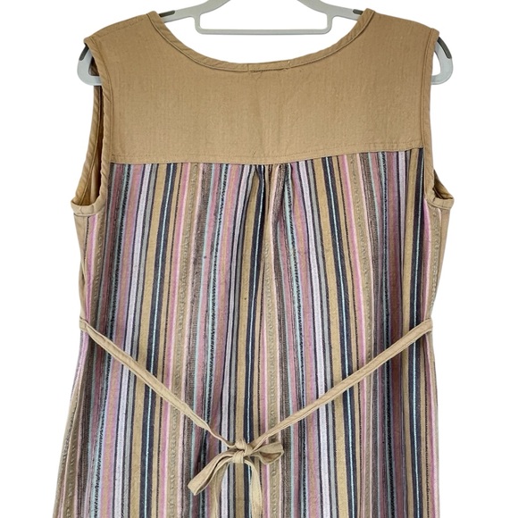 Indigenous One Weave Dress Organic Cotton Artisan-made Striped Earthy Colors M - Picture 4 of 11